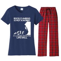 Funny Climbing Zombie Escape Rock Climber Tee Women's Flannel Pajama Set