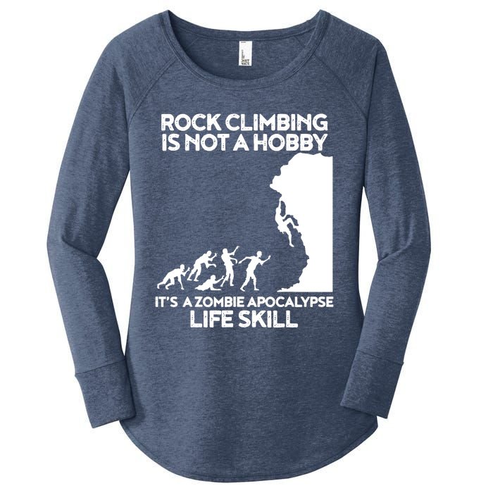 Funny Climbing Zombie Escape Rock Climber Tee Women's Perfect Tri Tunic Long Sleeve Shirt