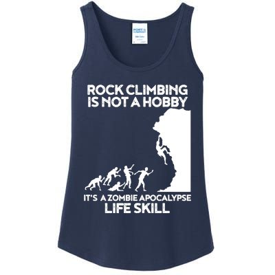 Funny Climbing Zombie Escape Rock Climber Tee Ladies Essential Tank