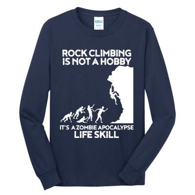 Funny Climbing Zombie Escape Rock Climber Tee Tall Long Sleeve T-Shirt