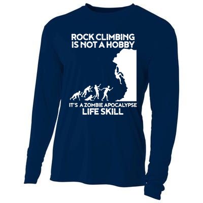 Funny Climbing Zombie Escape Rock Climber Tee Cooling Performance Long Sleeve Crew