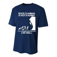 Funny Climbing Zombie Escape Rock Climber Tee Performance Sprint T-Shirt