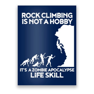 Funny Climbing Zombie Escape Rock Climber Tee Poster