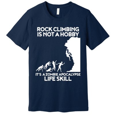 Funny Climbing Zombie Escape Rock Climber Tee Premium T-Shirt