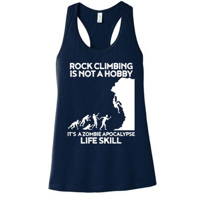 Funny Climbing Zombie Escape Rock Climber Tee Women's Racerback Tank