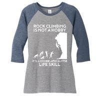 Funny Climbing Zombie Escape Rock Climber Tee Women's Tri-Blend 3/4-Sleeve Raglan Shirt