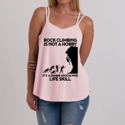 Funny Climbing Zombie Escape Rock Climber Tee Women's Strappy Tank