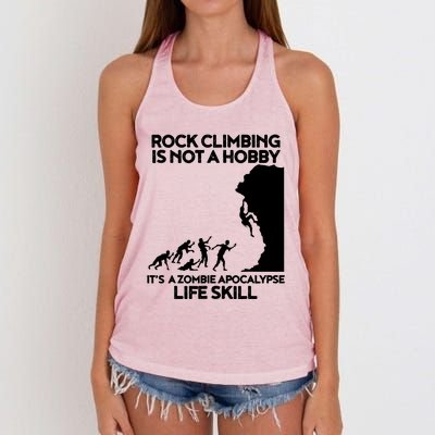 Funny Climbing Zombie Escape Rock Climber Tee Women's Knotted Racerback Tank