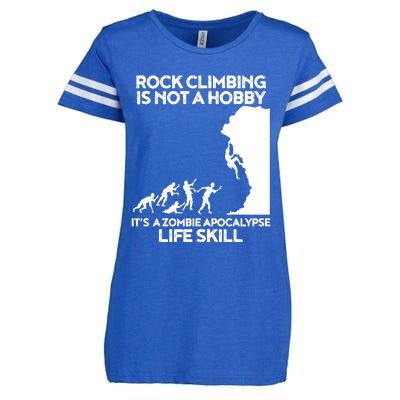 Funny Climbing Zombie Escape Rock Climber Tee Enza Ladies Jersey Football T-Shirt