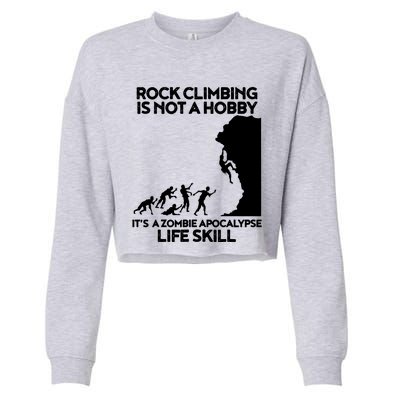 Funny Climbing Zombie Escape Rock Climber Tee Cropped Pullover Crew