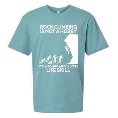 Funny Climbing Zombie Escape Rock Climber Tee Sueded Cloud Jersey T-Shirt