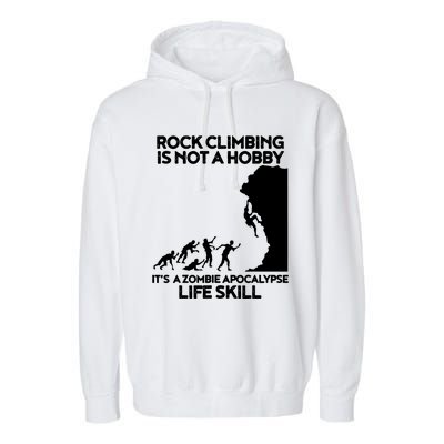 Funny Climbing Zombie Escape Rock Climber Tee Garment-Dyed Fleece Hoodie