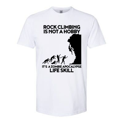 Funny Climbing Zombie Escape Rock Climber Tee Softstyle CVC T-Shirt