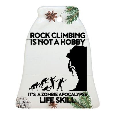 Funny Climbing Zombie Escape Rock Climber Tee Ceramic Bell Ornament