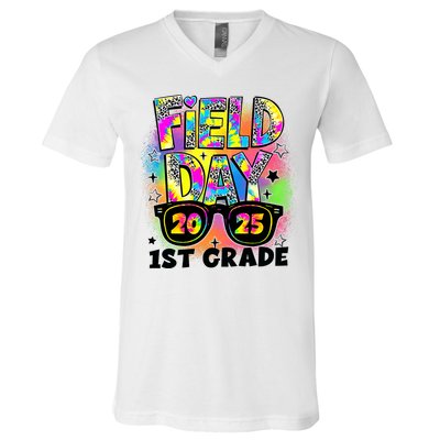 Field Day 1st Grade Field Day Fun Day Teacher Student  V-Neck T-Shirt