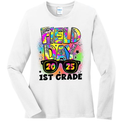 Field Day 1st Grade Field Day Fun Day Teacher Student  Ladies Long Sleeve Shirt