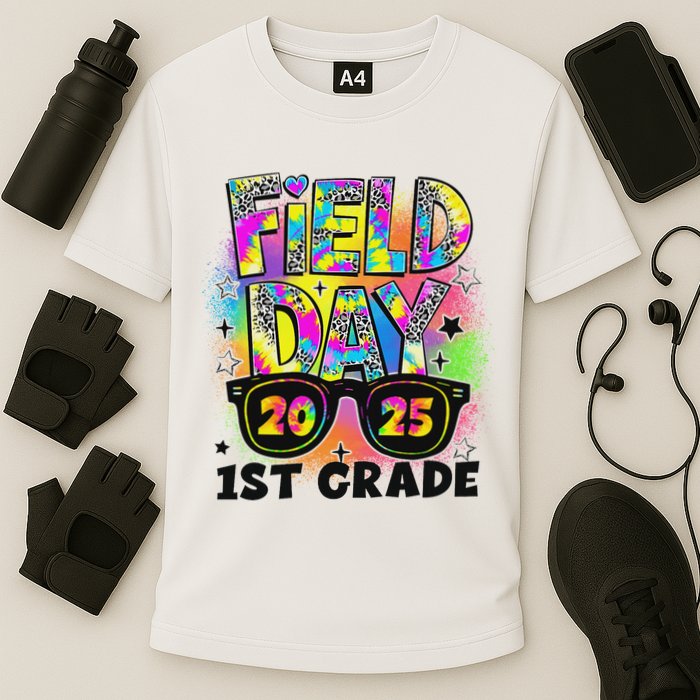 Field Day 1st Grade Field Day Fun Day Teacher Student Cooling Performance Crew T-Shirt