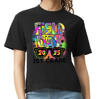 Field Day 1st Grade Field Day Fun Day Teacher Student Gift Comfort Colors Boxy T-Shirt