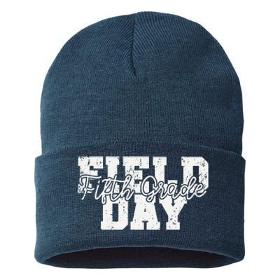 Field Day 2024 Fifth Grade School Teacher Orange Sustainable Knit Beanie