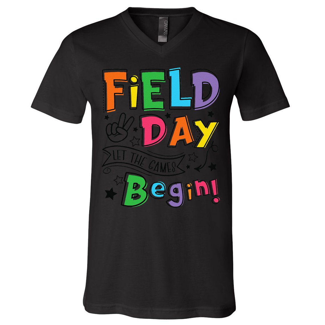 Field Day 2025 Let The Games Begin Teachers Field Day V-Neck T-Shirt