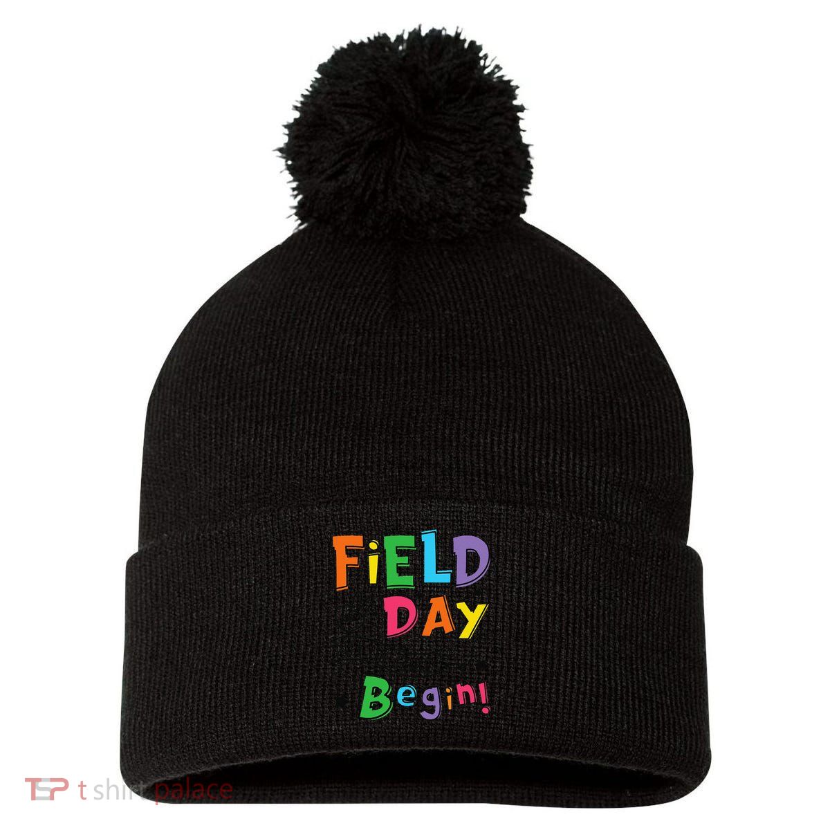 Field Day 2025 Let The Games Begin Teachers Field Day Pom Pom 12in Knit Beanie