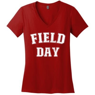 Field Day 2024 For School Teachers Family Team Orange Women's V-Neck T-Shirt