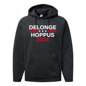 Funny Delongehoppus 2024 For President Performance Fleece Hoodie