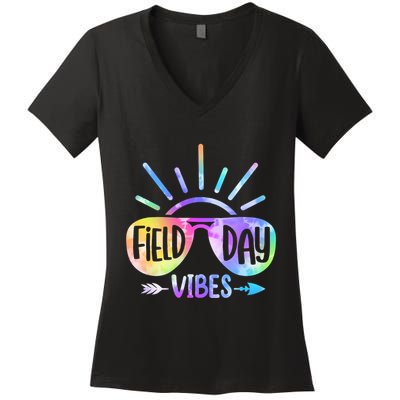 Field Day 2024 Field Day Vibes For Teacher Women's V-Neck T-Shirt