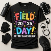 Field Day 2025 Let The Games Begin Teacher Cooling Performance Crew T-Shirt