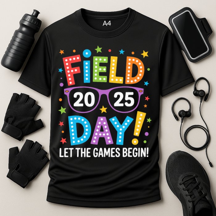 Field Day 2025 Let The Games Begin Teacher Cooling Performance Crew T-Shirt
