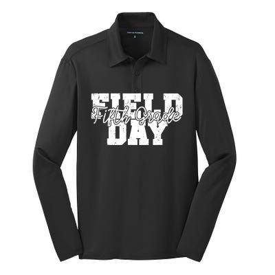 Field Day 2024 Fifth Grade School Teacher Silk Touch Performance Long Sleeve Polo