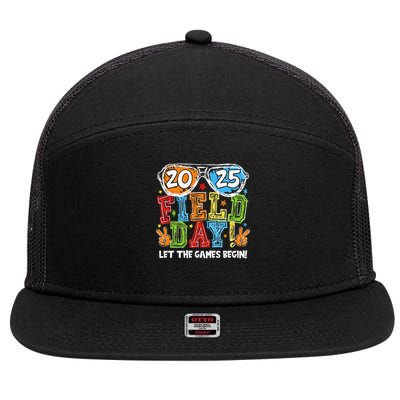 Field Day 2025 Let The Games Begin Teachers Field Day 7 Panel Mesh Trucker Snapback Hat