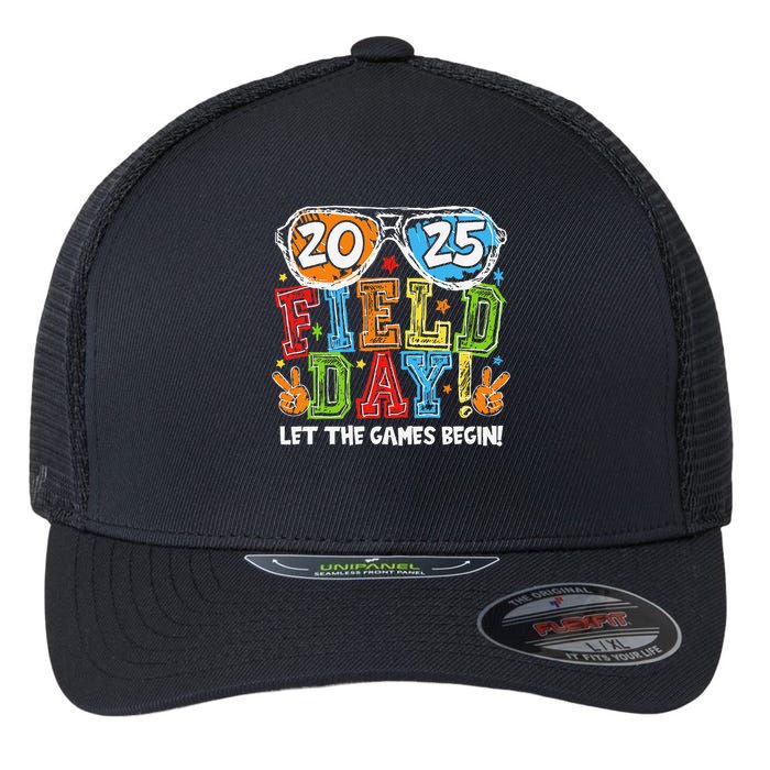 Field Day 2025 Let The Games Begin Teachers Field Day Flexfit Unipanel Trucker Cap