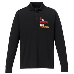 FatherS Day 2024 First Daddy Day Baseball Dad Gift Performance Long Sleeve Polo