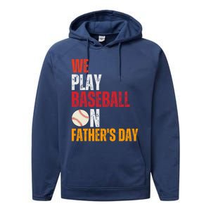 FatherS Day 2024 First Daddy Day Baseball Dad Gift Performance Fleece Hoodie