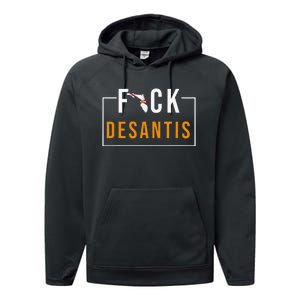 F Desantis 2024 florida flag Anti Ron Desantis 2024 Sucks Performance Fleece Hoodie