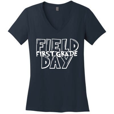 Field Day 2024 First Grade School Women's V-Neck T-Shirt