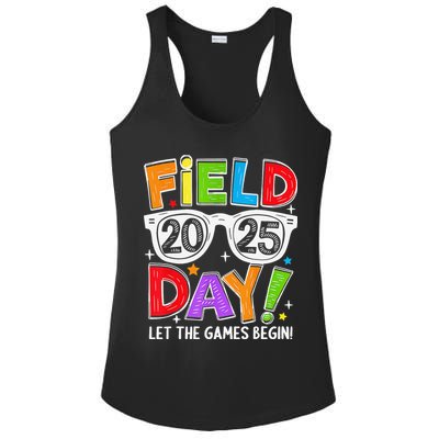 Field Day 2025 Let The Game Begin Funny Women Ladies PosiCharge Competitor Racerback Tank