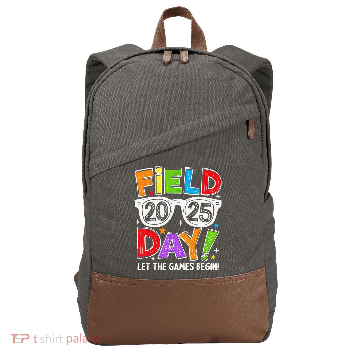 Field Day 2025 Let The Game Begin Funny Women Cotton Canvas Backpack