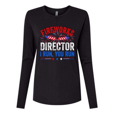 Firework Director 4th Of July Celebration American Flag Gift Womens Cotton Relaxed Long Sleeve T-Shirt