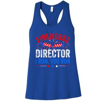 Firework Director 4th Of July Celebration American Flag Gift Women's Racerback Tank