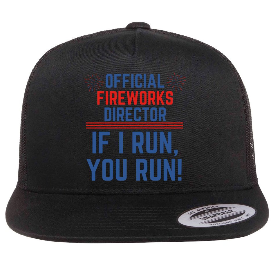Firework Director 4th Of July Gift Pyrotech Technician Gift Flat Bill Trucker Hat
