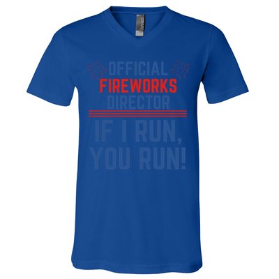 Firework Director 4th Of July Gift Pyrotech Technician Gift V-Neck T-Shirt