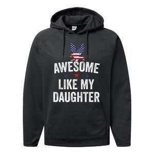 Father Daughter 4th Of July Performance Fleece Hoodie