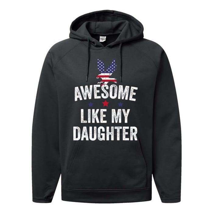 Father Daughter 4th Of July Performance Fleece Hoodie