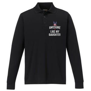 Father Daughter 4th Of July Performance Long Sleeve Polo