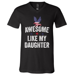 Father Daughter 4th Of July V-Neck T-Shirt