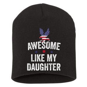 Father Daughter 4th Of July Short Acrylic Beanie