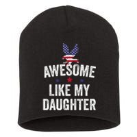 Father Daughter 4th Of July Short Acrylic Beanie