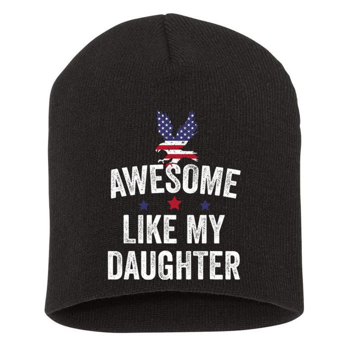 Father Daughter 4th Of July Short Acrylic Beanie